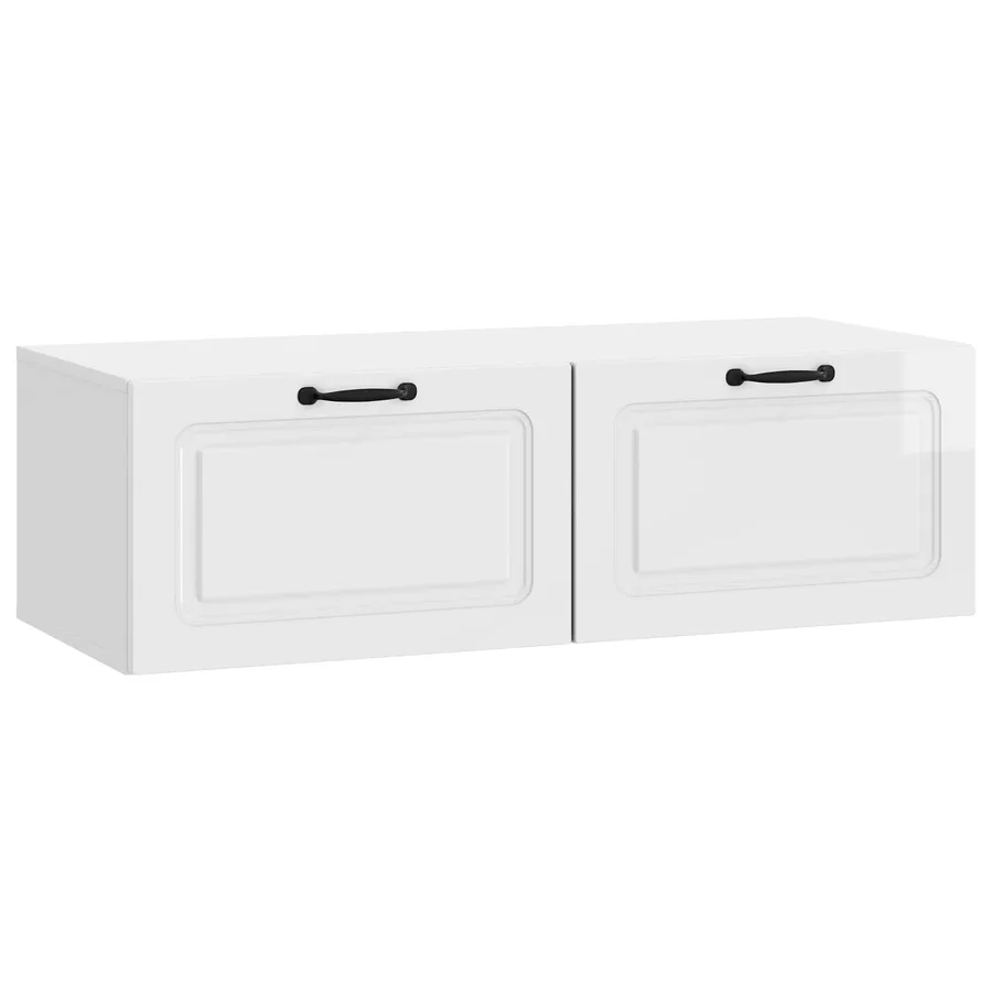 Meuble TV mural Montage mural Blanc brillant 98 x 41 x 30 cm - 2