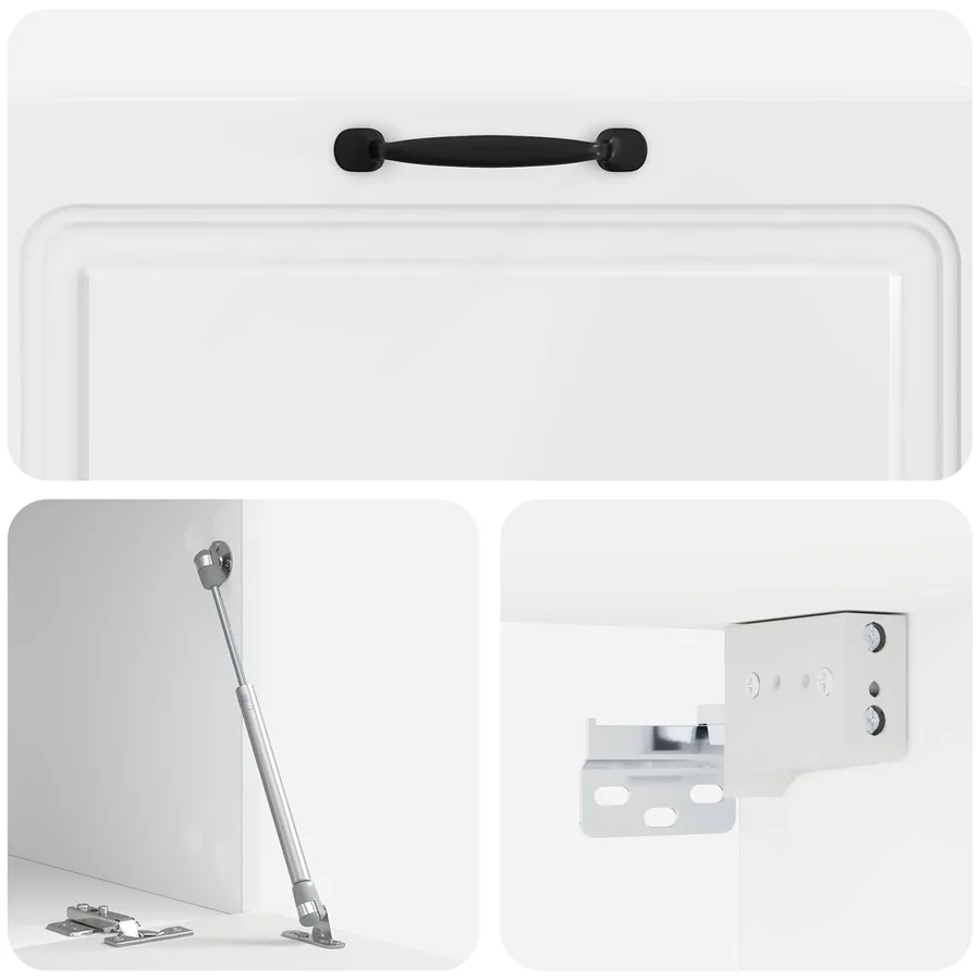 Meuble TV mural Montage mural Blanc brillant 98 x 41 x 30 cm - 9