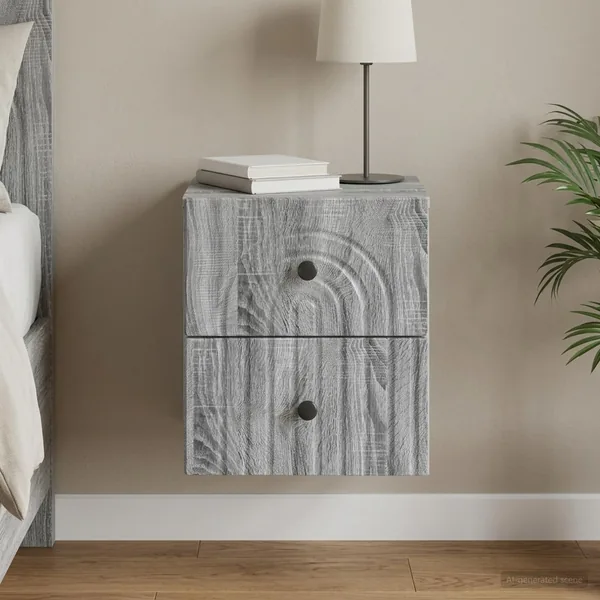 Cabinet de chevet mural Sonoma gris 33 x 34,5 x 40 cm