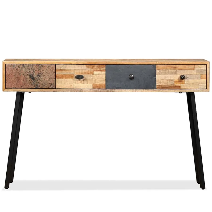 Table console Teck massif de récupération 120 x 30 x 76 cm - 3