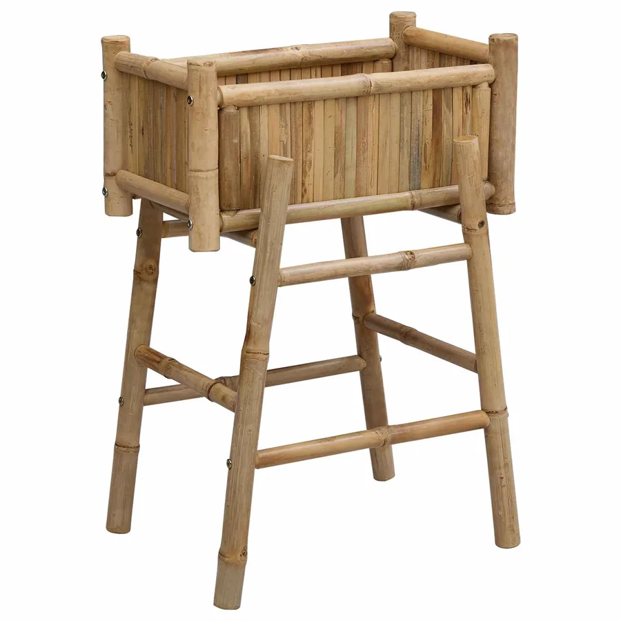 Jardinière avec support Naturel 50 x 38 x 74 cm Bambou - 2