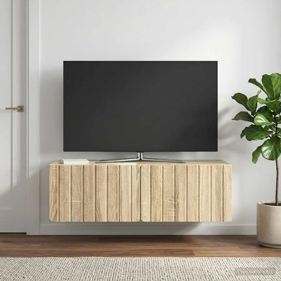 Meuble TV mural 98 x 41 x 30 cm Chêne Sonoma Bois d'ingénierie - 4