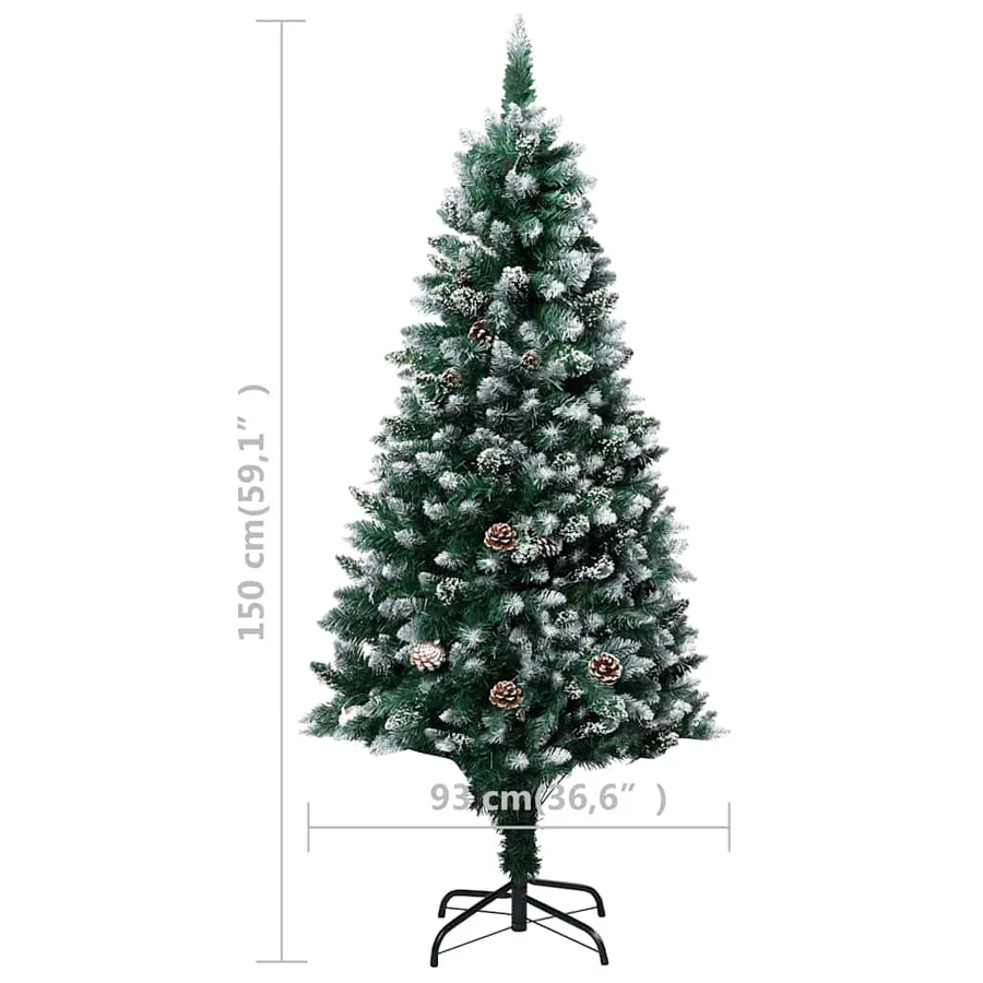 Arbre de Noël artificiel avec LED/boules pommes de pin 150cm - 12