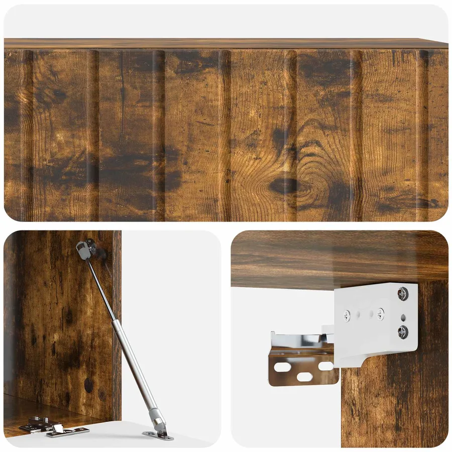 Meuble TV mural 98 x 41 x 30 cm Chêne fumé Bois d'ingénierie - 9