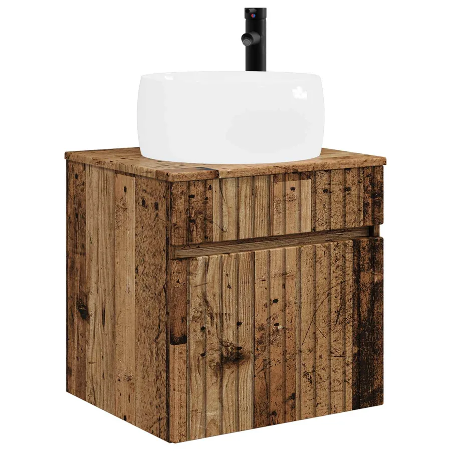 Meuble de lavabo mural Bois ancien 49 x 44,5 x 66 cm - 2