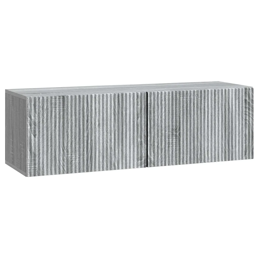 Meuble TV mural Sonoma gris 98 x 31 x 30 cm Bois d'ingénierie - 2