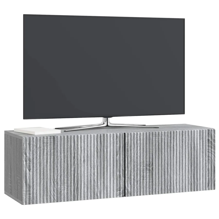 Meuble TV mural Sonoma gris 98 x 31 x 30 cm Bois d'ingénierie - 3