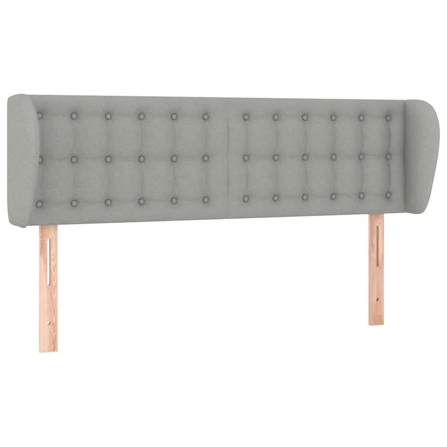 Tête de lit avec oreilles Gris clair 147x23x78/88 cm Tissu - 2
