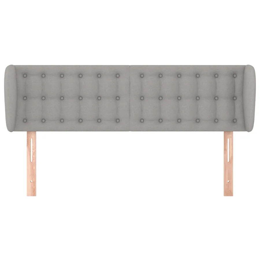 Tête de lit avec oreilles Gris clair 147x23x78/88 cm Tissu - 3