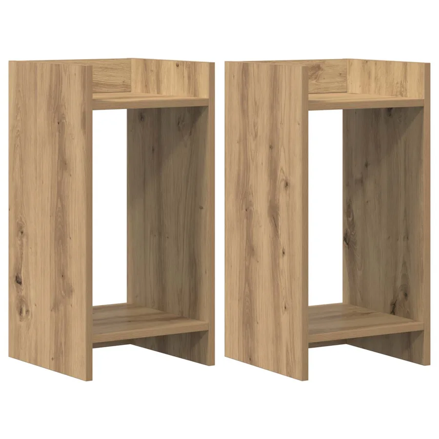 Support de Plante 2 pc Chêne Artisanal 30 x 30 x 60 cm - 2