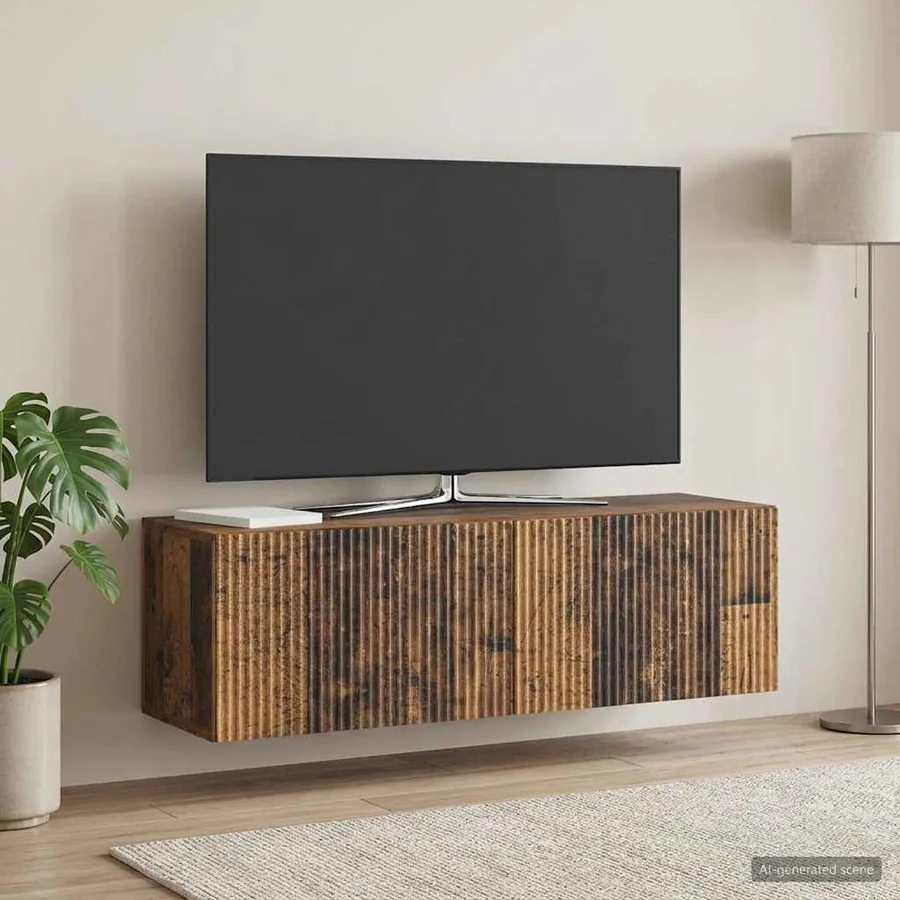 Meuble TV mural Bois ancien 98 x 31 x 30 cm Bois d'ingénierie