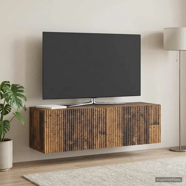 Meuble TV mural Bois ancien 98 x 31 x 30 cm Bois d'ingénierie