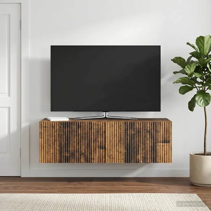 Meuble TV mural Bois ancien 98 x 31 x 30 cm Bois d'ingénierie - 4