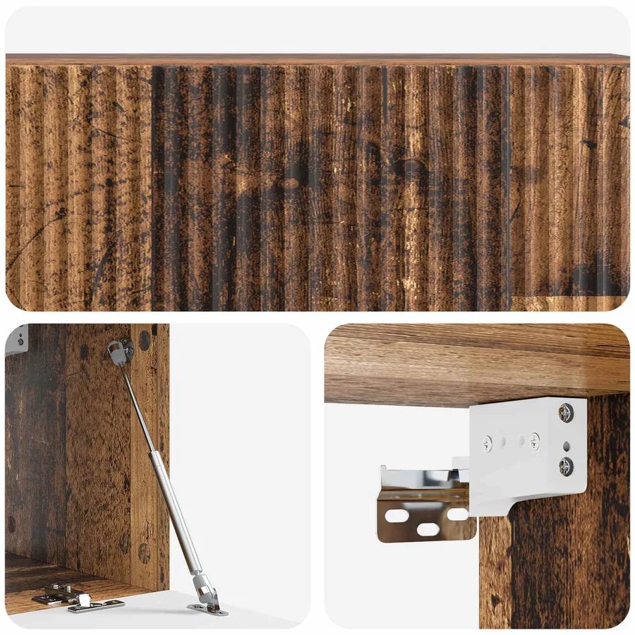 Meuble TV mural Bois ancien 98 x 31 x 30 cm Bois d'ingénierie - 9