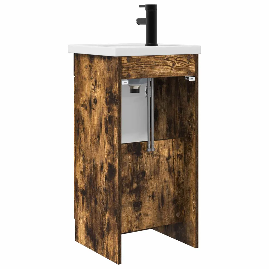 Meuble de salle de bain avec évier Chêne fumé 42 x 40 x 84,5 cm - 6