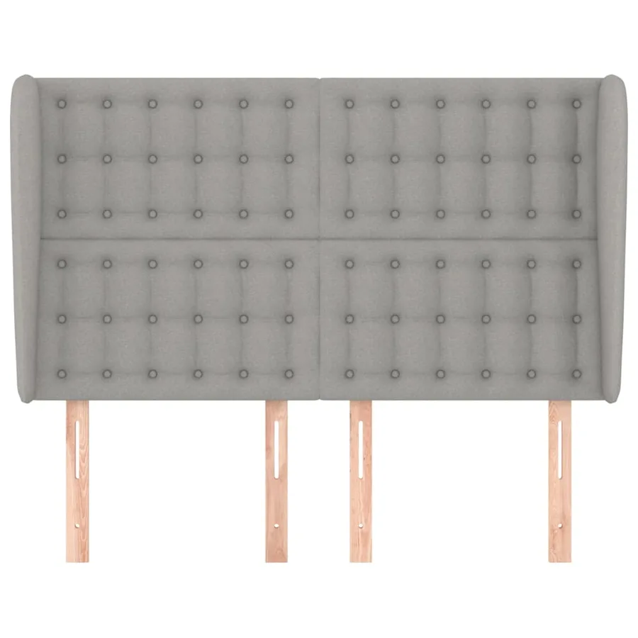 Tête de lit avec oreilles Gris clair 147x23x118/128 cm Tissu - 3