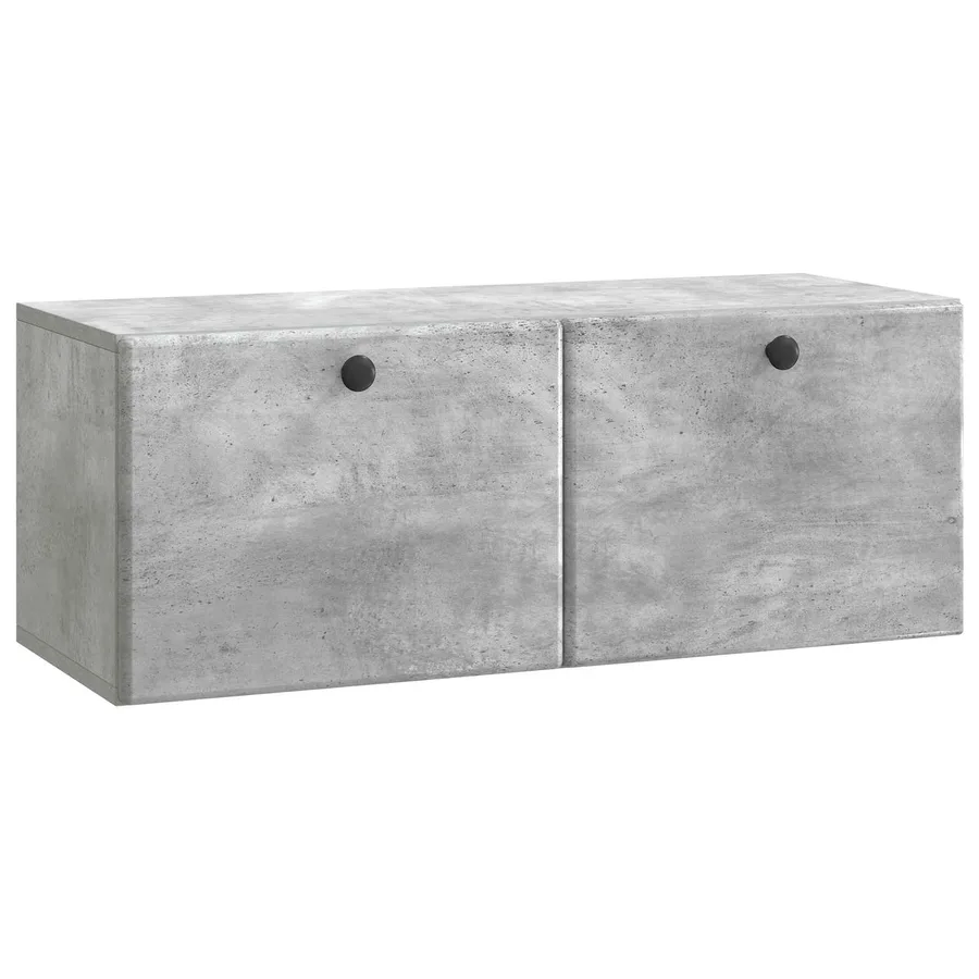 Meuble TV mural 78,5 x 31 x 30 cm Gris béton Bois d'ingénierie - 2