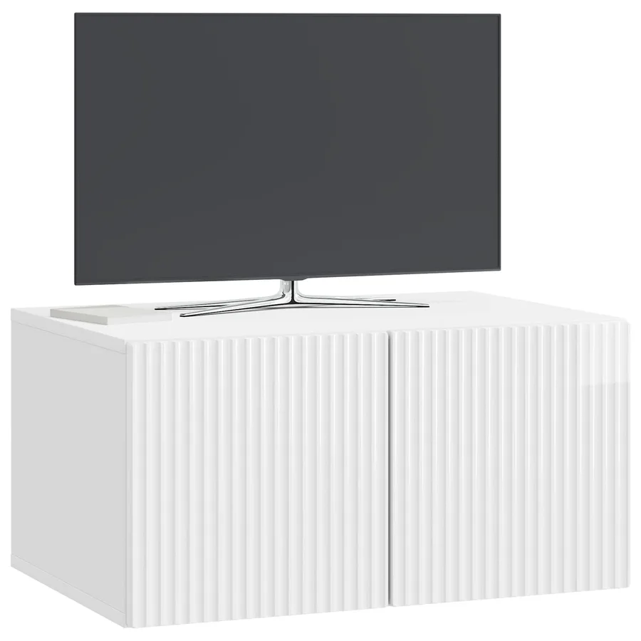 Meuble TV mural Montage mural Blanc brillant 59,5 x 41 x 30 cm - 3