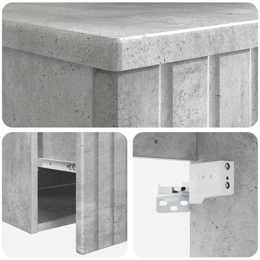 Meuble de lavabo mural Gris béton 49 x 41 x 63 cm - 5