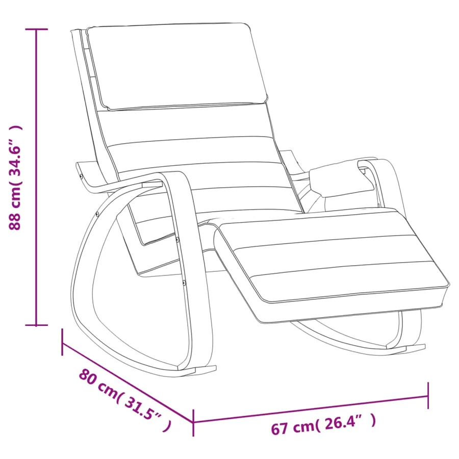 Chaise à bascule Gris clair Tissu - 8