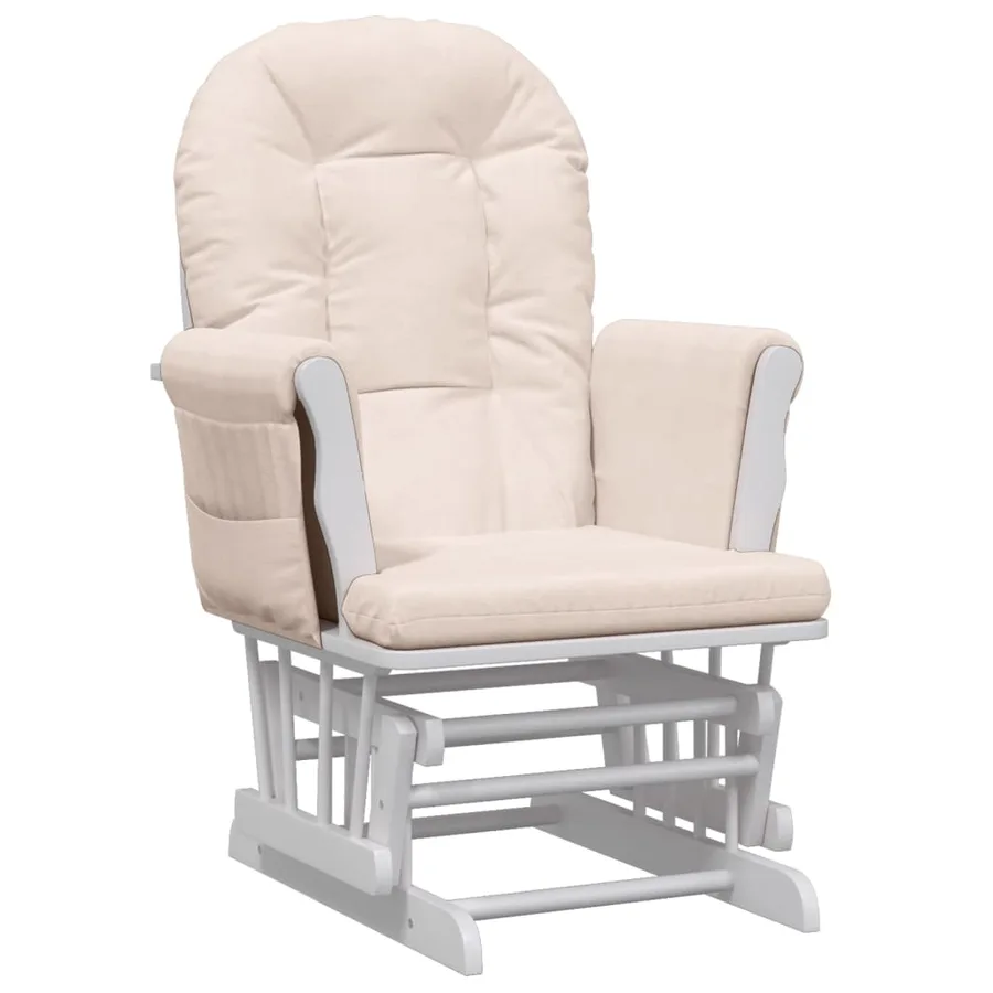 Chaise berçante avec repose-pied Rose clair Tissu - 6