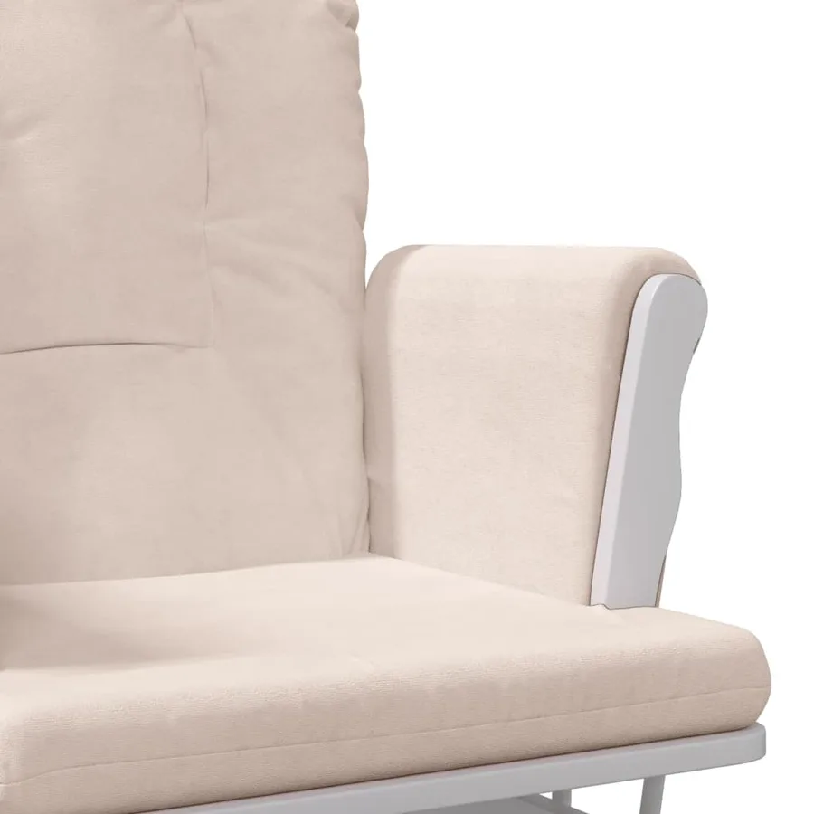 Chaise berçante avec repose-pied Rose clair Tissu - 8