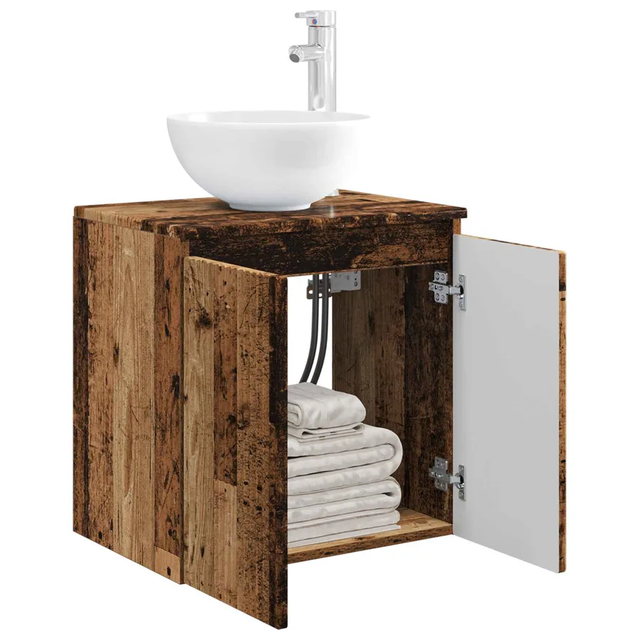 Vanité de lavabo mural Bois ancien 49,5 x 35 x 63 cm - 3