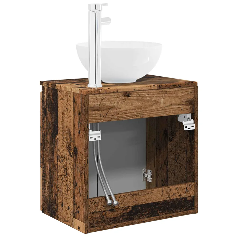 Vanité de lavabo mural Bois ancien 49,5 x 35 x 63 cm - 5