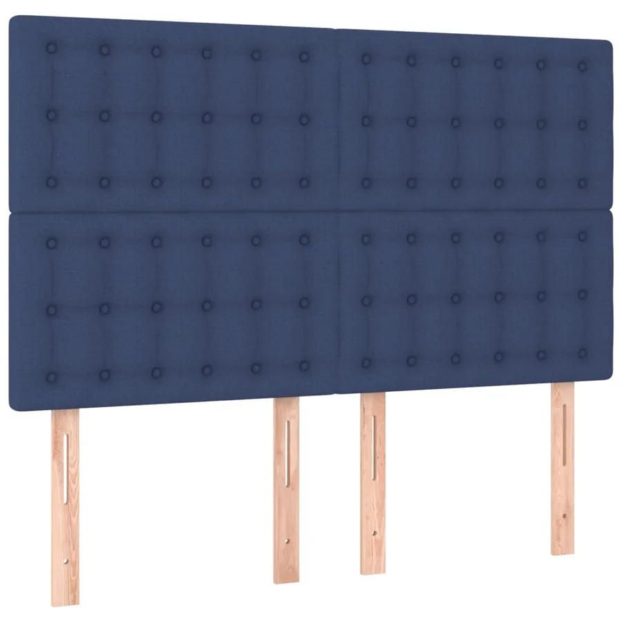 Sommier à lattes de lit avec matelas Bleu 140x200 cm Tissu - 6