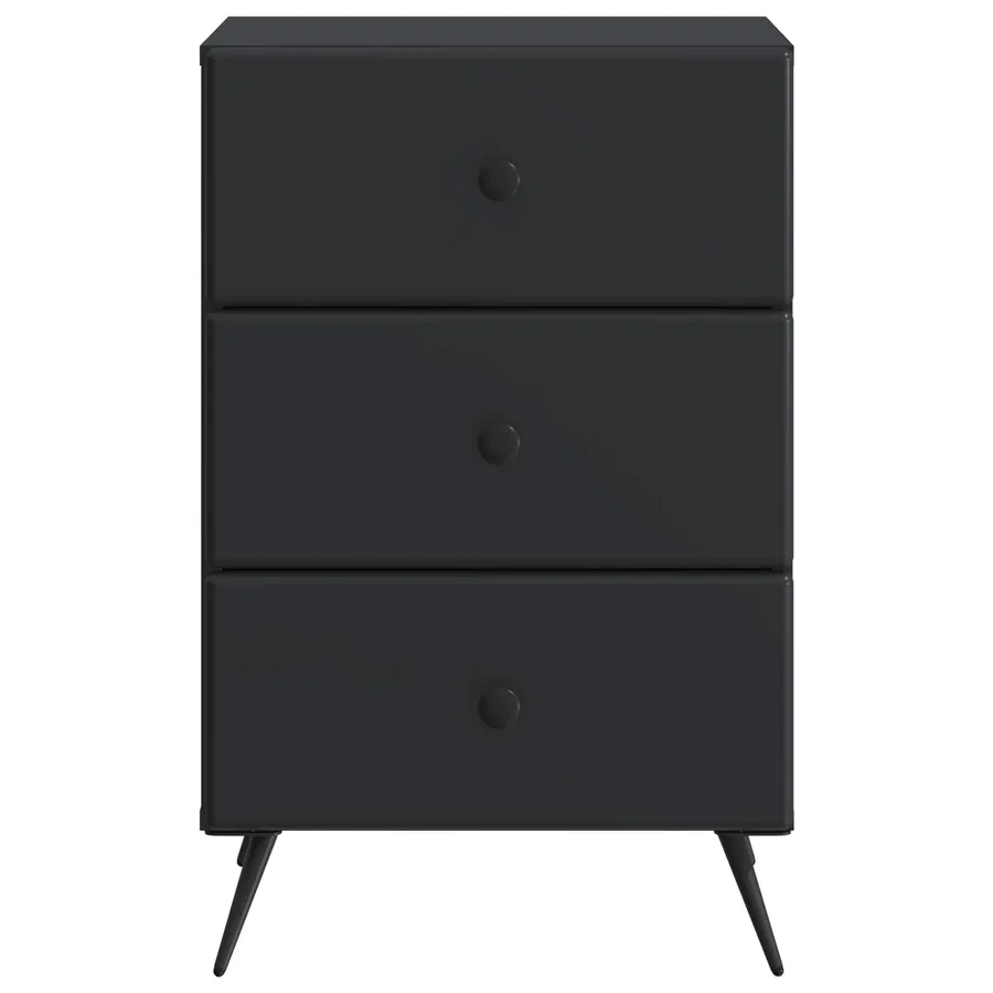 Cabinet de chevet Noir 43 x 41 x 66,5 cm Bois d'ingénierie - 5