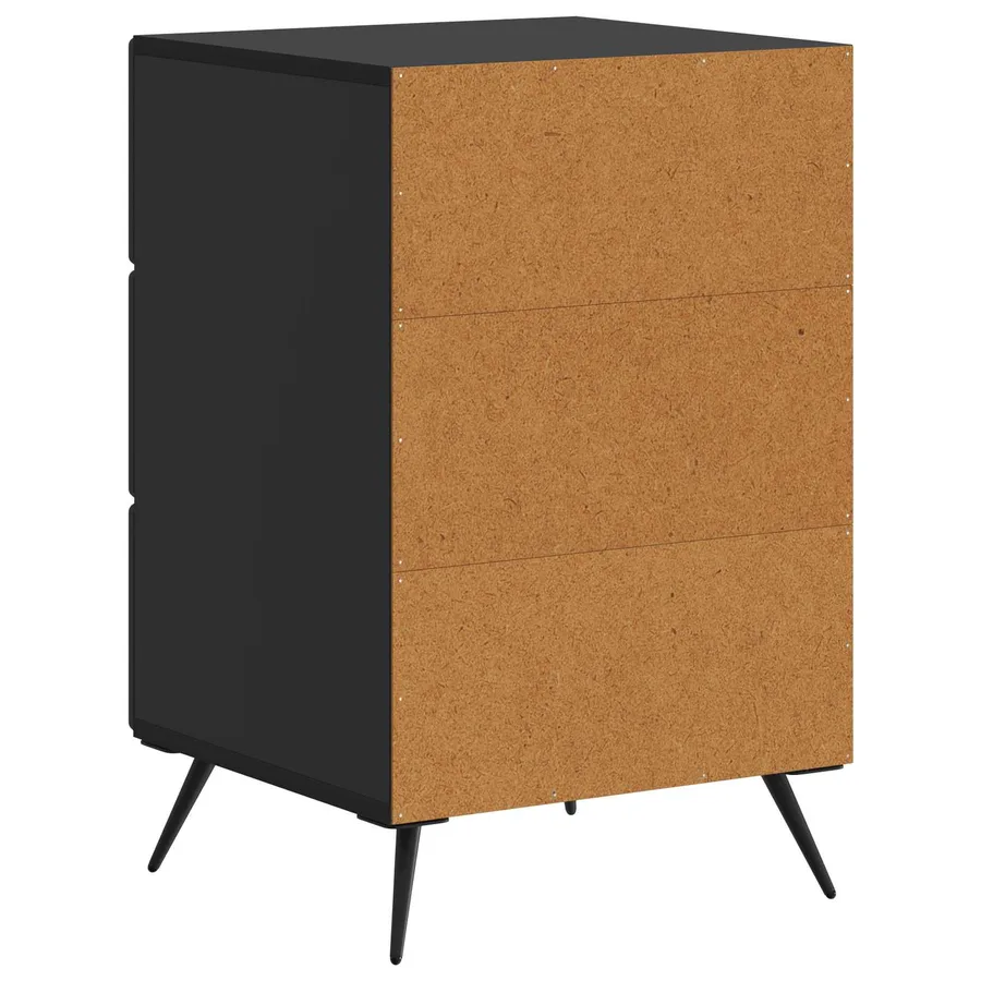 Cabinet de chevet Noir 43 x 41 x 66,5 cm Bois d'ingénierie - 7