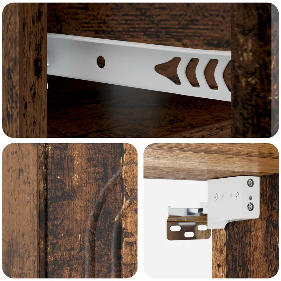 Cabinet de chevet mural Bois ancien 49 x 34,5 x 20 cm - 8