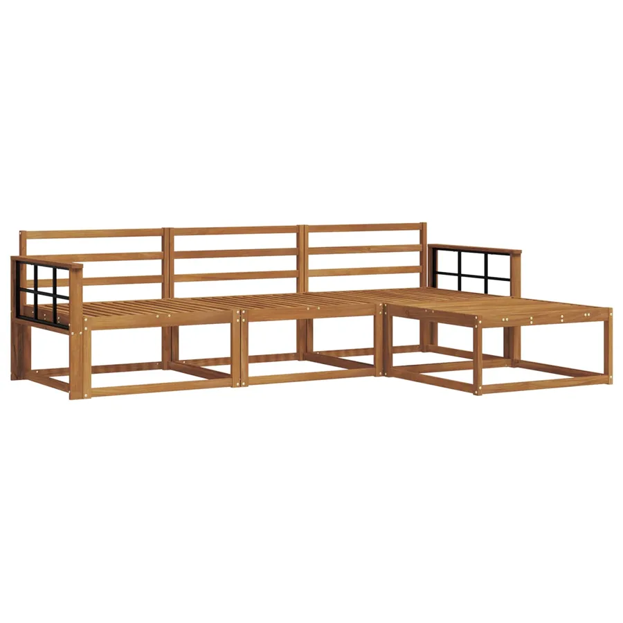 Ensemble de canapés d'extérieur 4 pcs Naturel - 2