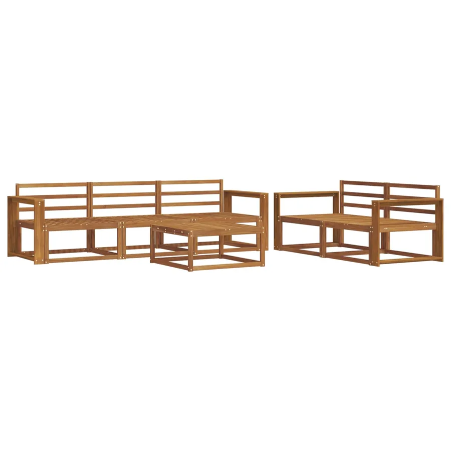 Ensemble de canapés d'extérieur 6 pcs Naturel - 2