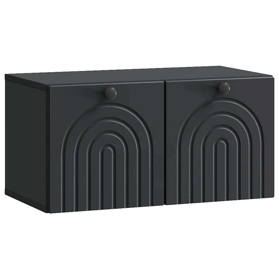 Meuble TV mural Noir 59,5 x 31 x 30 cm Bois d'ingénierie - 2
