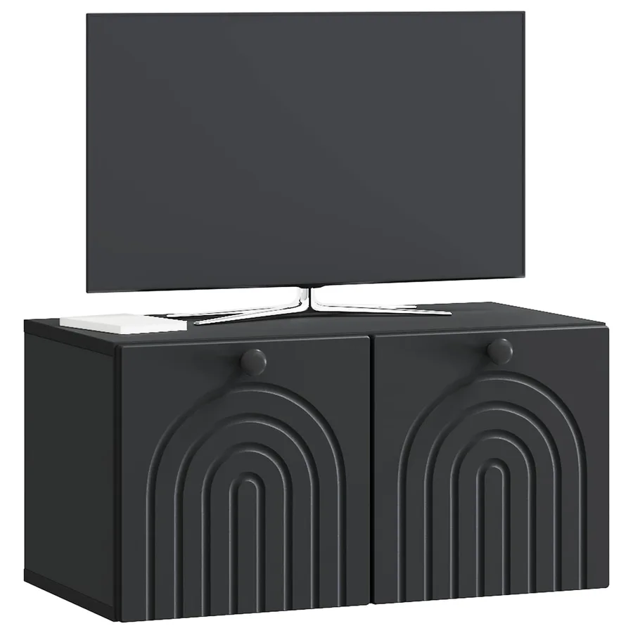 Meuble TV mural Noir 59,5 x 31 x 30 cm Bois d'ingénierie - 3