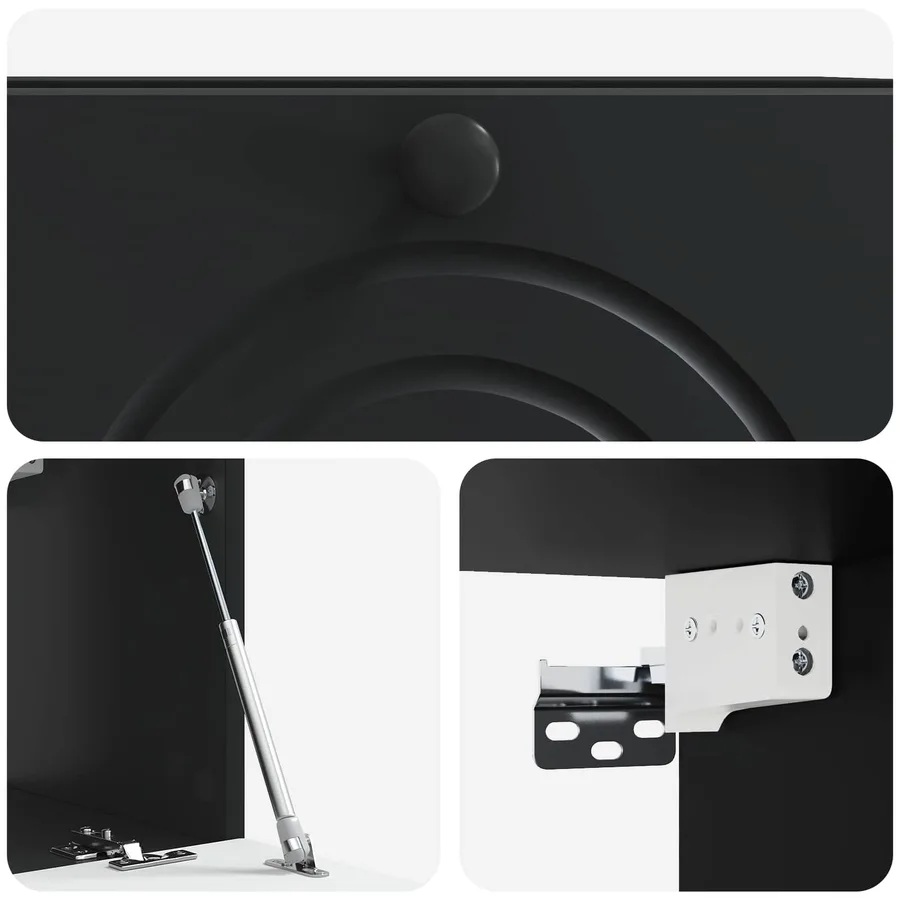 Meuble TV mural Noir 59,5 x 31 x 30 cm Bois d'ingénierie - 9