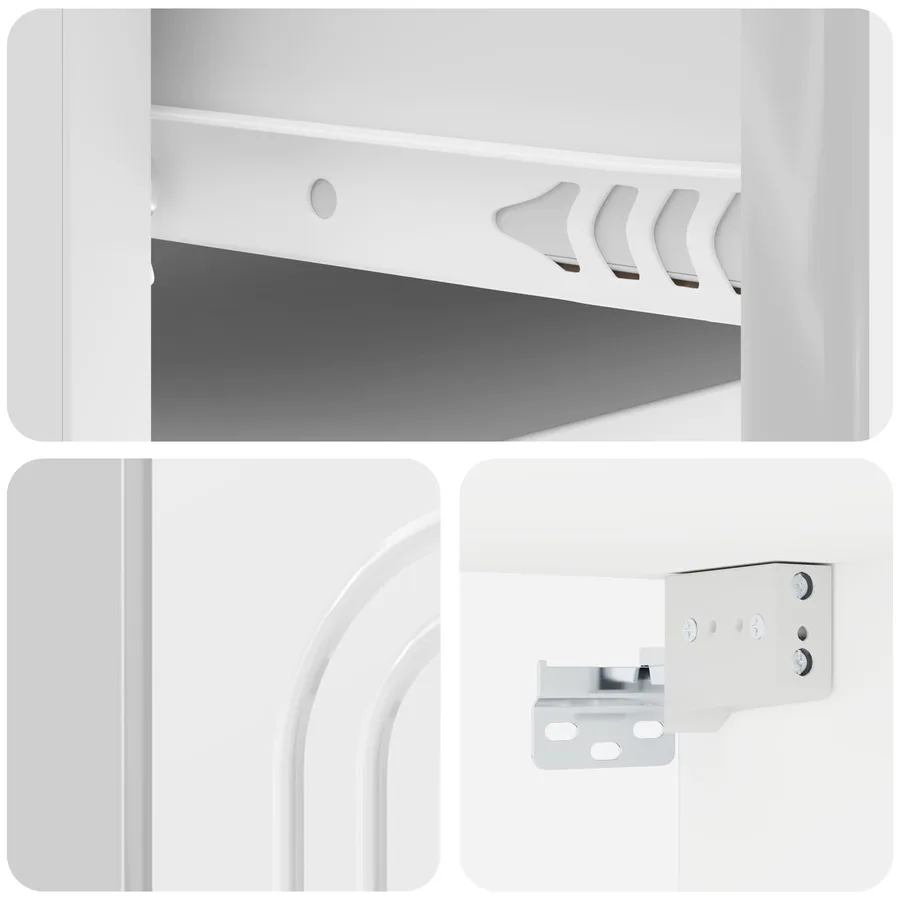 Cabinet de chevet mural 2 pcs Blanc brillant 49 x 34,5 x 20 cm - 8