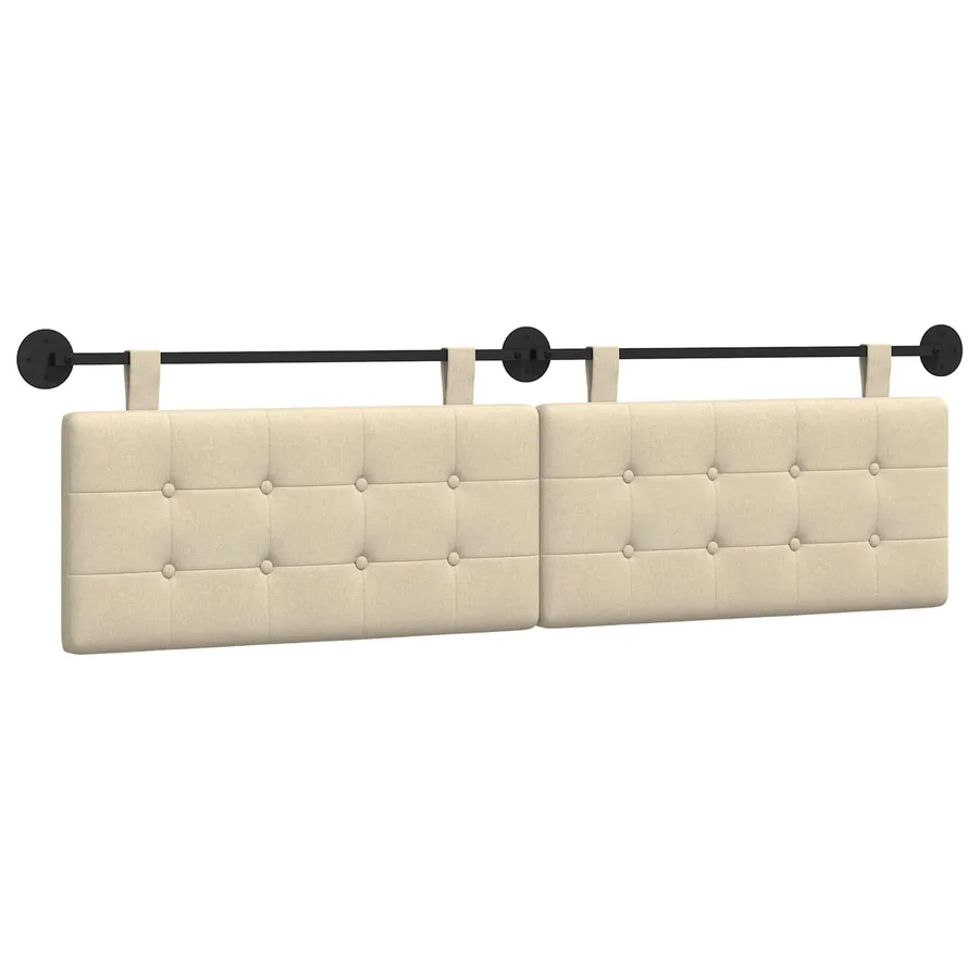 Tête de lit suspendue Crème Tissu - 2