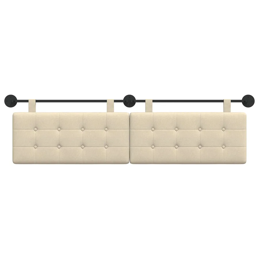 Tête de lit suspendue Crème Tissu - 5