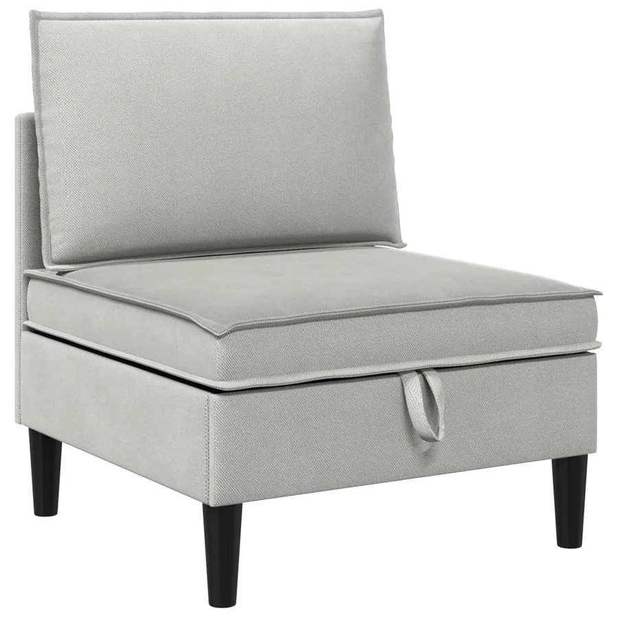 Ensemble de meubles pour le salon 3 pcs Gris clair Tissu - 5