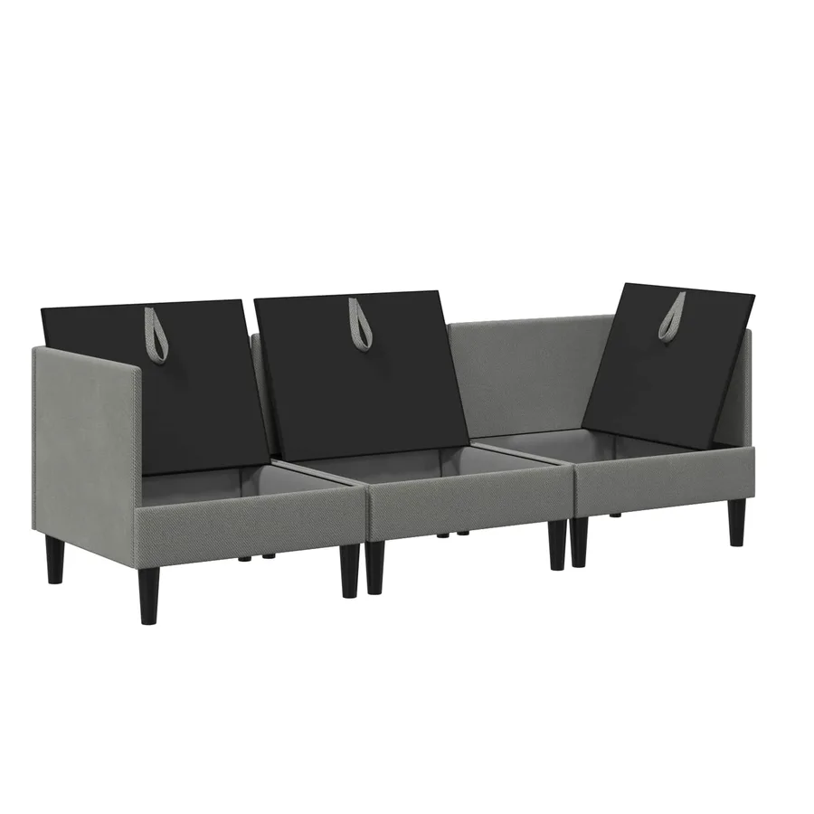 Ensemble de meubles pour le salon 3 pcs Gris foncé Tissu - 4