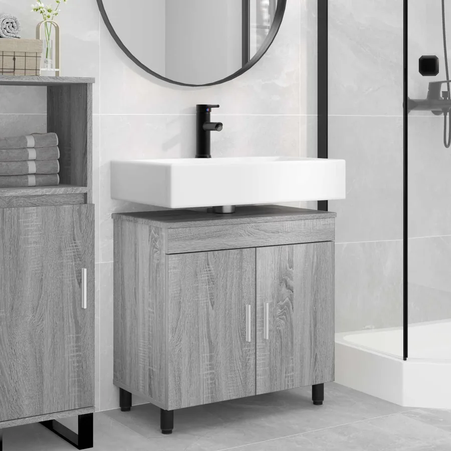 Unité de vanité de salle de bain Sonoma gris 60 x 35 x 60 cm