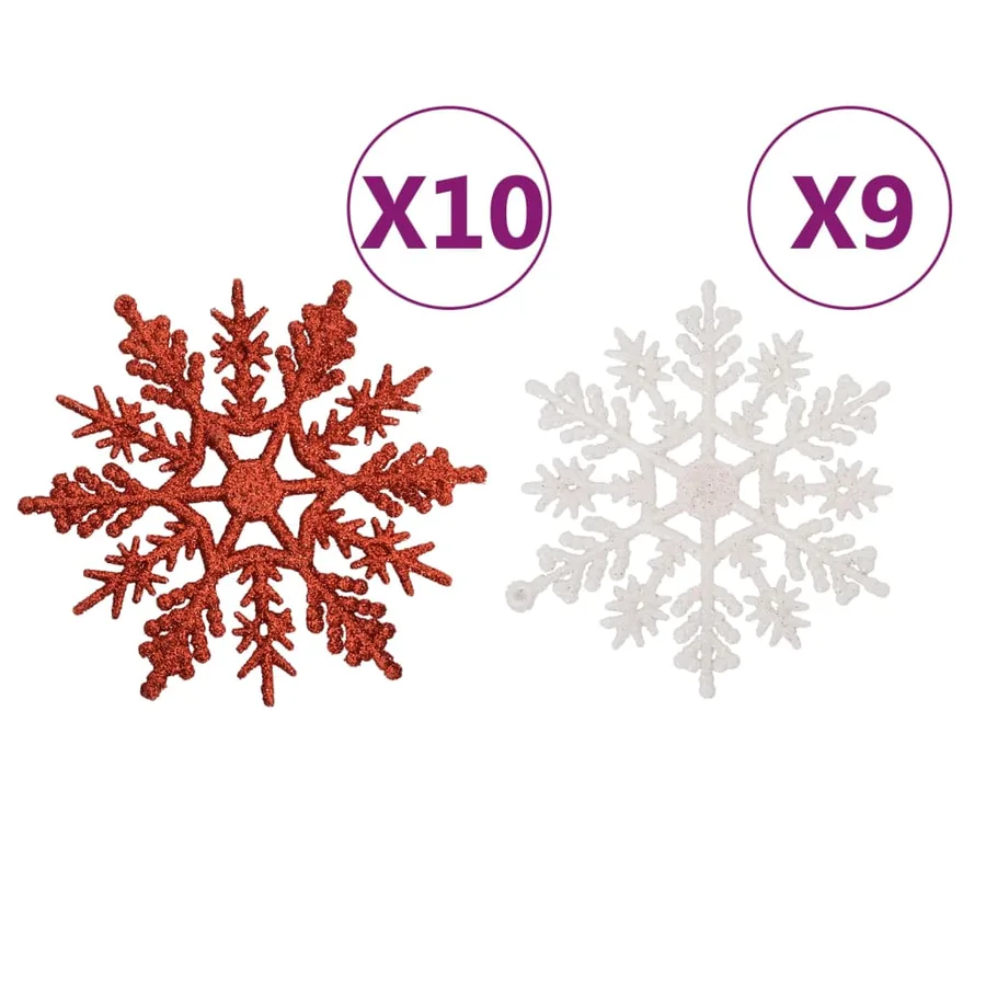 Ensemble de boules de Noël 108 pcs Rouge et blanc - 15