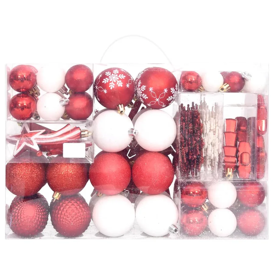 Ensemble de boules de Noël 108 pcs Rouge et blanc - 3