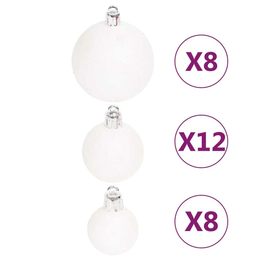 Ensemble de boules de Noël 108 pcs Rouge et blanc - 5