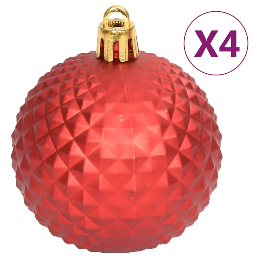 Ensemble de boules de Noël 108 pcs Rouge et blanc - 7
