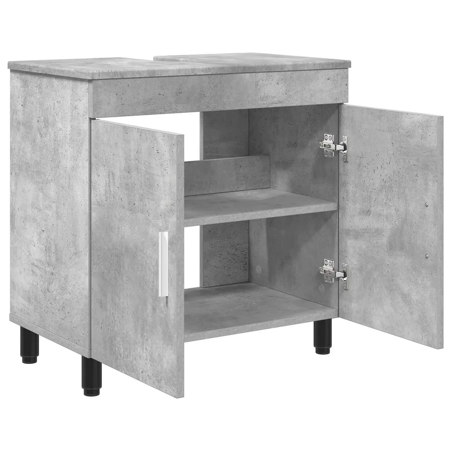 Unité de vanité de salle de bain Gris béton 60 x 35 x 60 cm - 4