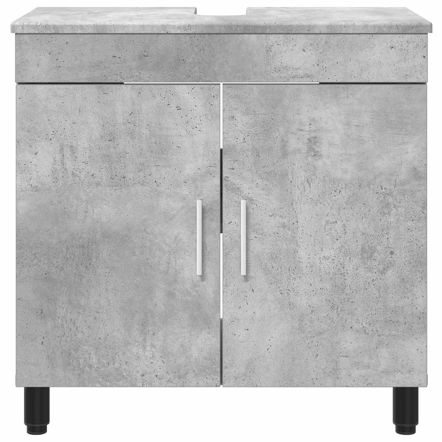 Unité de vanité de salle de bain Gris béton 60 x 35 x 60 cm - 5