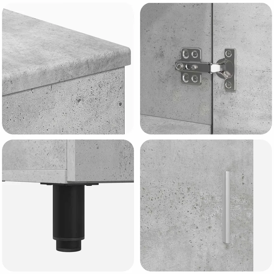 Unité de vanité de salle de bain Gris béton 60 x 35 x 60 cm - 9